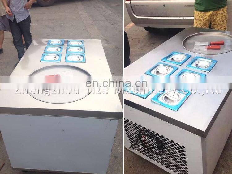 Thailand style freezing rolled fried ice cream machine with best compressor