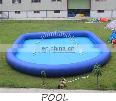 2018 pvc inflatable commercial water park on land prices with pool& slide/ inflatable bounce outdoor playground equipment
