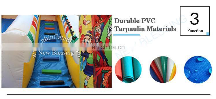 Clown theme inflatable land slide,commercial giant inflatable slide for sale