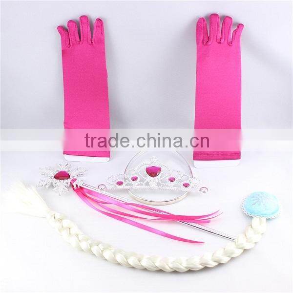 Queen Elsa Princess Anna Magic Wand + Rhinestone Tiaras + Hair Crown + Glove Girl Gift SET SU041