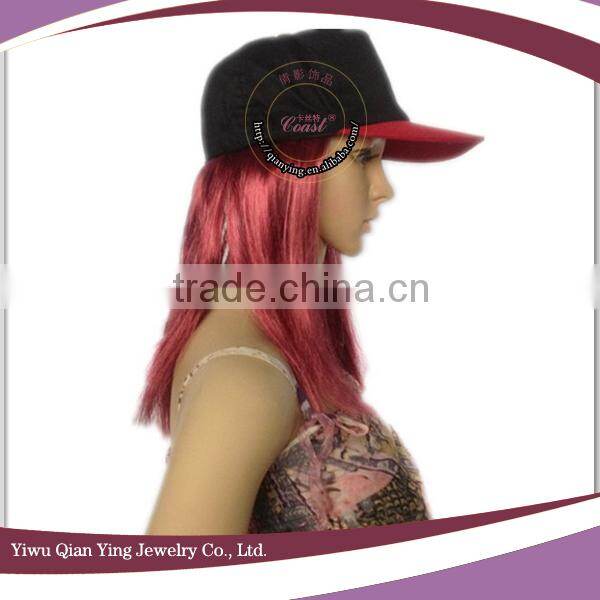red and white cheap baseball cap wigs