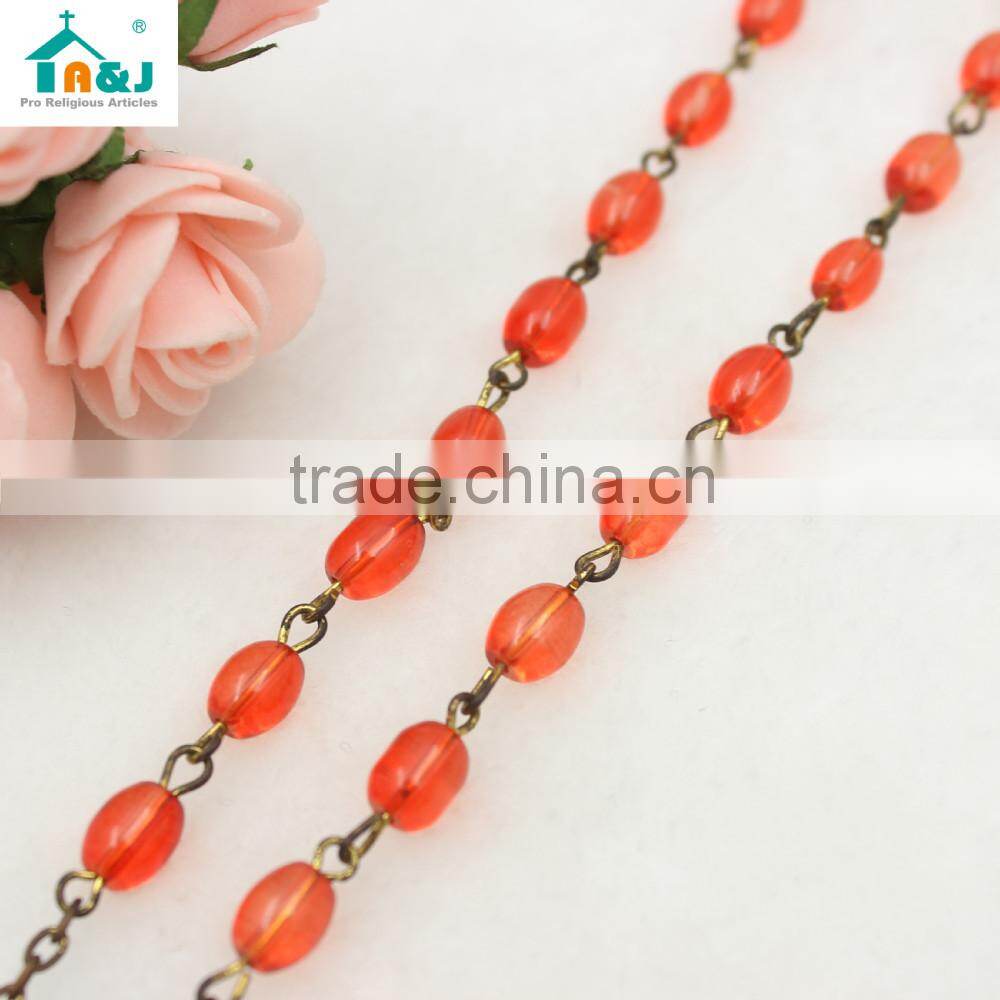 Hot sale religious plastic rosary bead necklace