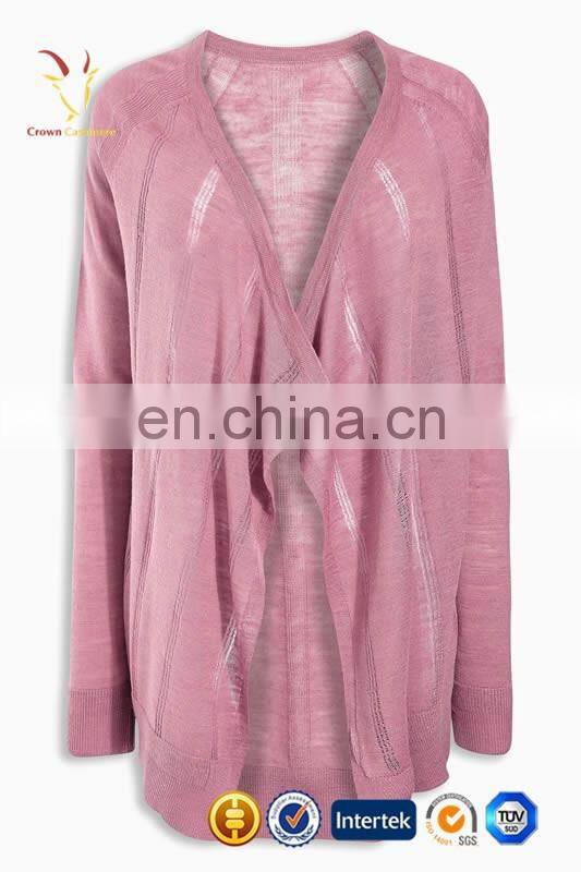 Ladies Fashion Open Front Knit Cardigan Sweater