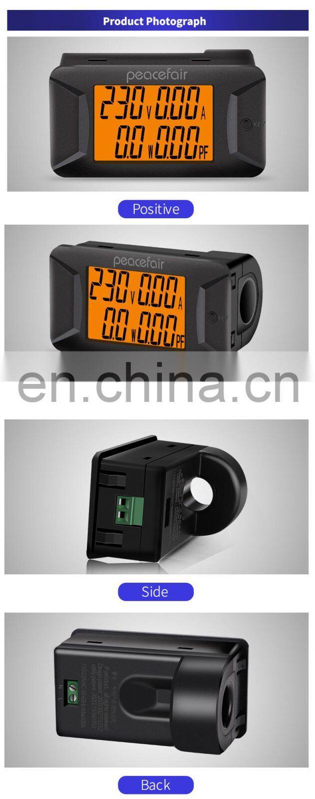 PZEM-028 AC 40-400V 100A Digital Multimeter Voltage Current Power Meter Electrical Instrument Power Factor Meter