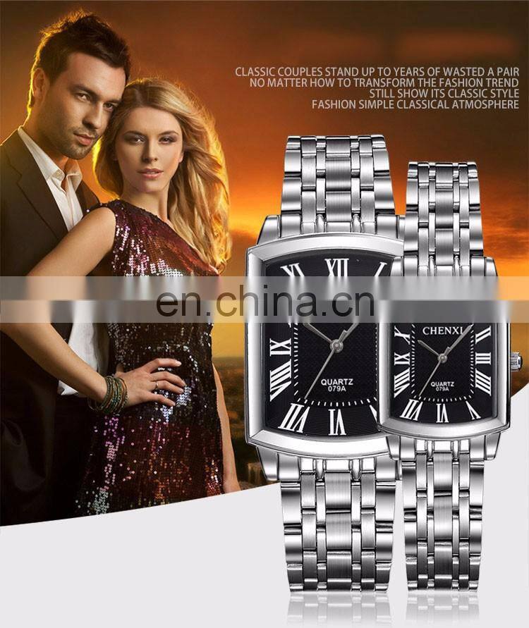 Chenxi 079A Casual Men Women Quartz Wristwatch Chronograph Roman dial Water Resistant Designer Couple Watch Lovers
