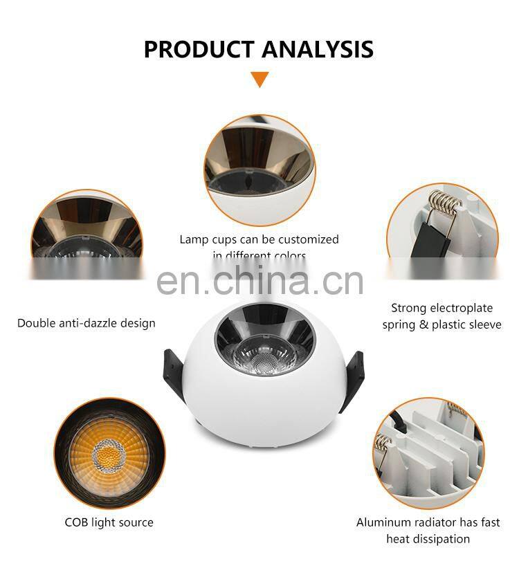 Trending Manufacturer Anti Glare Housing Office Down Lamp Ceiling COB 12Watt LED Spotlight