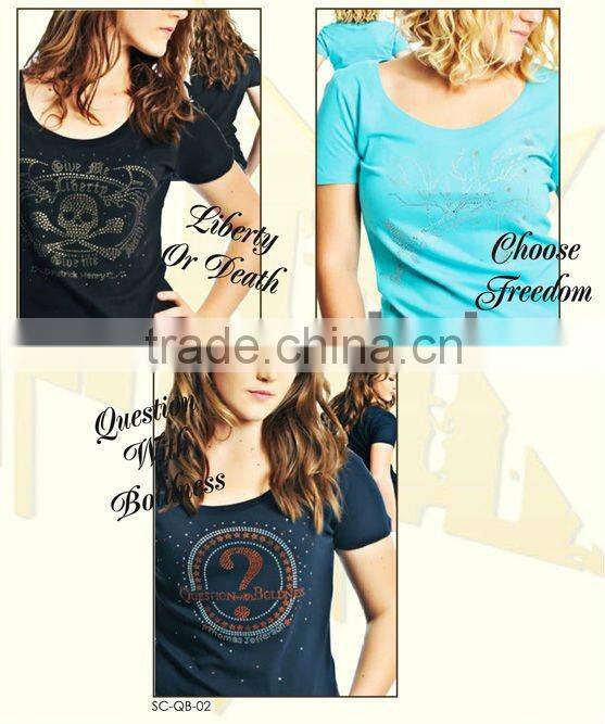 Hot sale! rhinestone T-shirt design