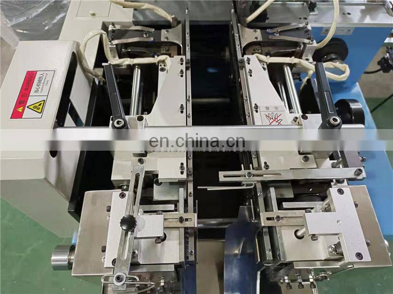 US4000 Auto hot cold knife cotton webbing ribbon garment nylon label cutting and folding machine with triangle middle fold