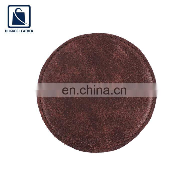 Leading Indian Exporter of Good Quality Widely Selling Home Table Decorative Genuine Leather Coaster at Low Price
