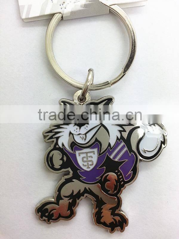 GV nickel number metal key chains 2014 soft enamel