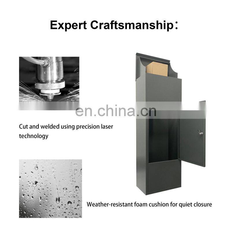 Steel Extra Large Mailbox Outside Home Office to Collect Package Metal Mailbox Large Locking Black Product