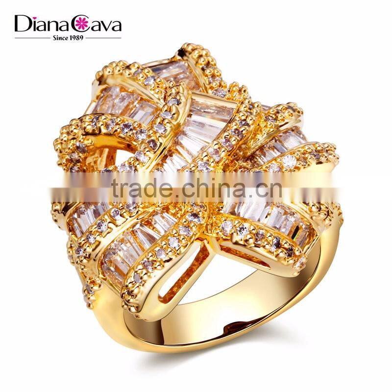 New African Design Wedding Luxury Style Baguette Zircon Crystal Women CZ Jewelry Ring