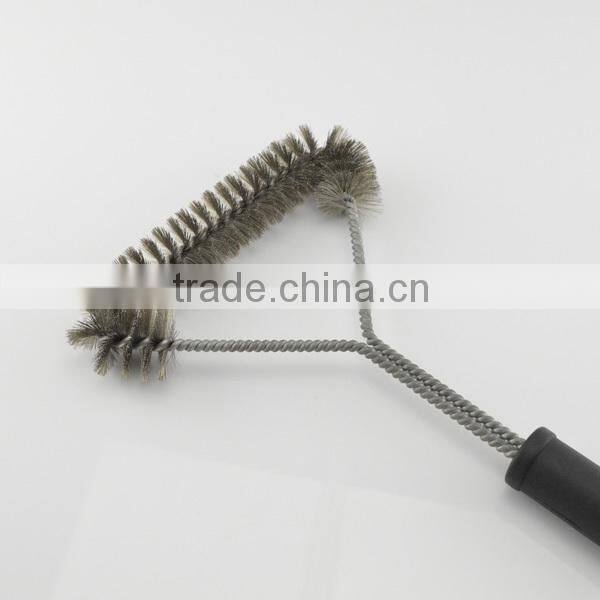 Amazon Hot rank 12'' BBQ grill brush zinc plated wire bbq cleaning brush 12inch steel wire brush custom