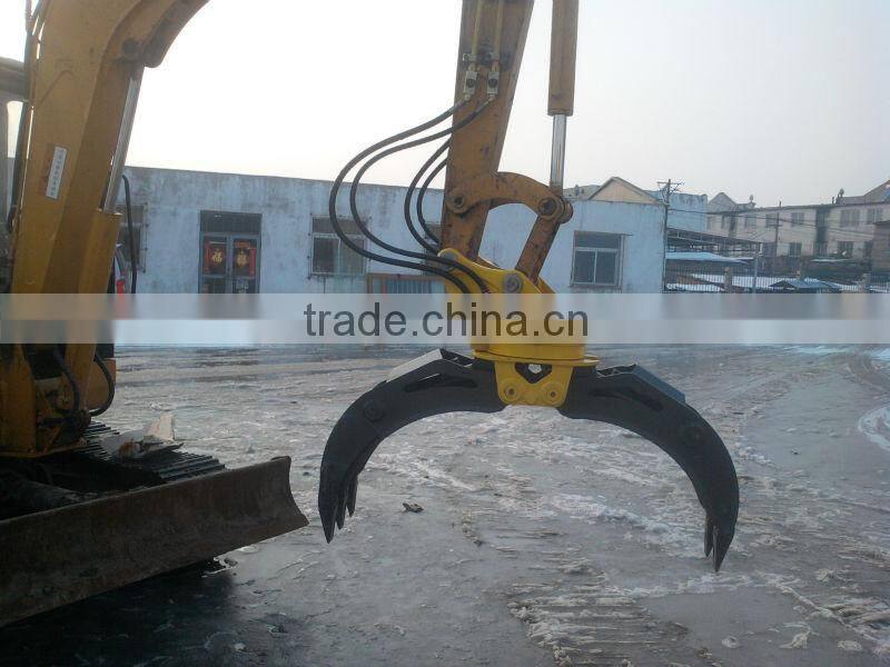 rotating excavator grapple,log grapple, for Kubota excavator