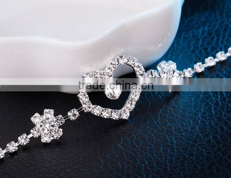 Romantic Heart Shape Bracelet Silver Plated Bracelet for Lover Wedding Gift