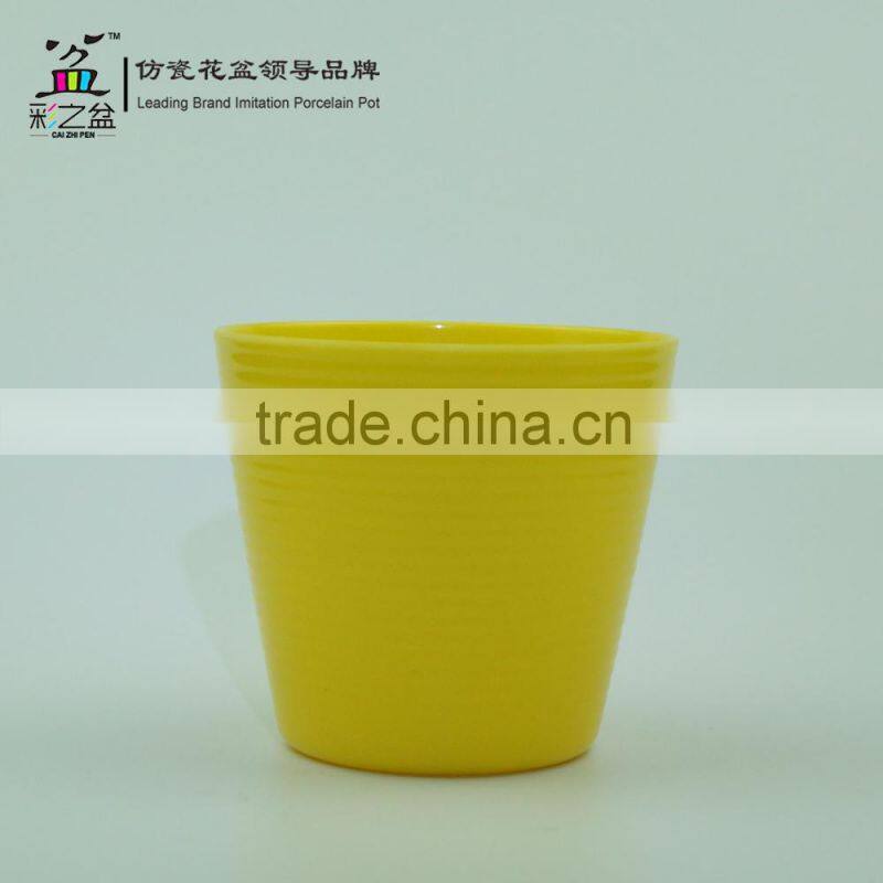 Hotsale colorful garden flower pot Wholesale MX1202-2 Fine lines Melamine flower pot