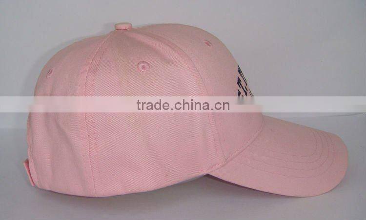 custom 100% cotton 6 panel pink cap