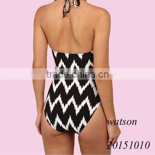 High neck ladies one piece swimwear women swimsuit