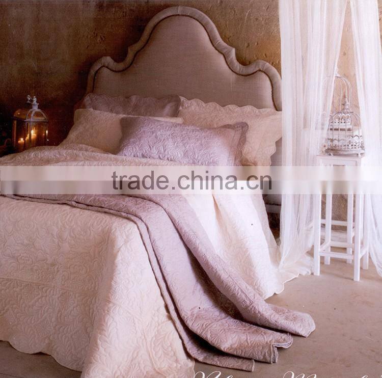 China made cotton soft bedding cheap embossed ultrasonic quilt