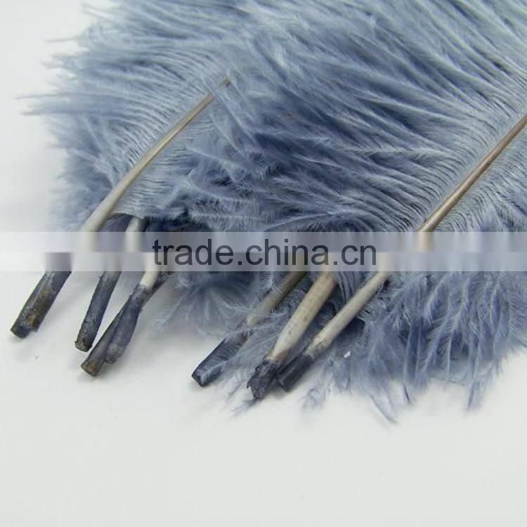 factory Wholesale Decorative Gray Color Ostrich Feather Trimming, dyed ostrich feather for wedding centerpieces