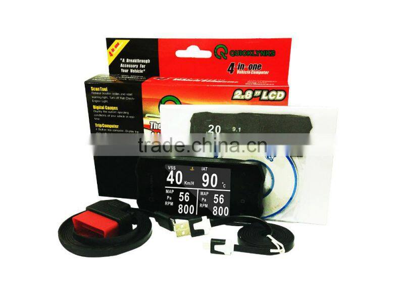 OBDII auto trip computer TurboGauge VI (black, color screen)