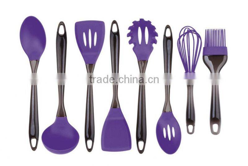 2016 Hot Sale Heat-Resistant Silicone Cooking Utensils Set with stand & silicone kitchen products