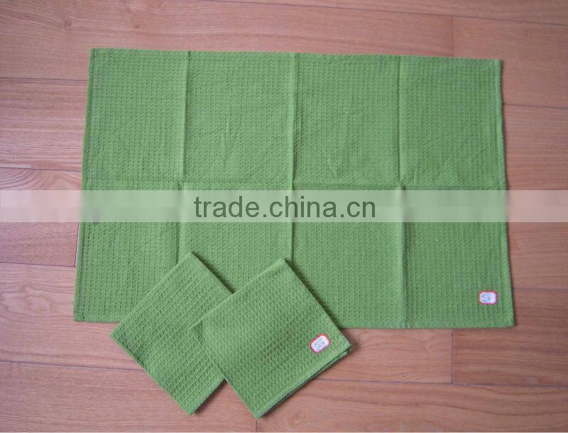 waffle weave cotton dyed kitchen towel