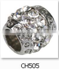 silver loose beads with white crystal jewelry Accessories beads