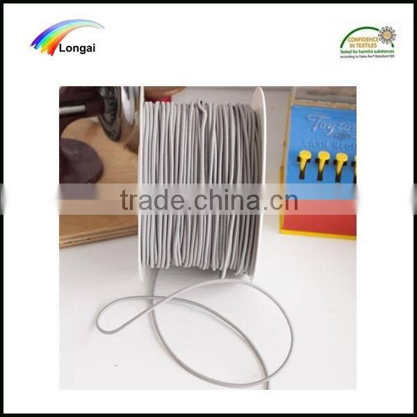 Good elasticity Grey polyester round elastic cord rope 5mm for garment