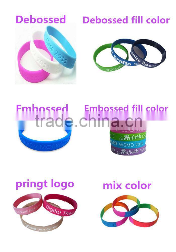 Mix color silicone/Rubber wristband for Hotsales
