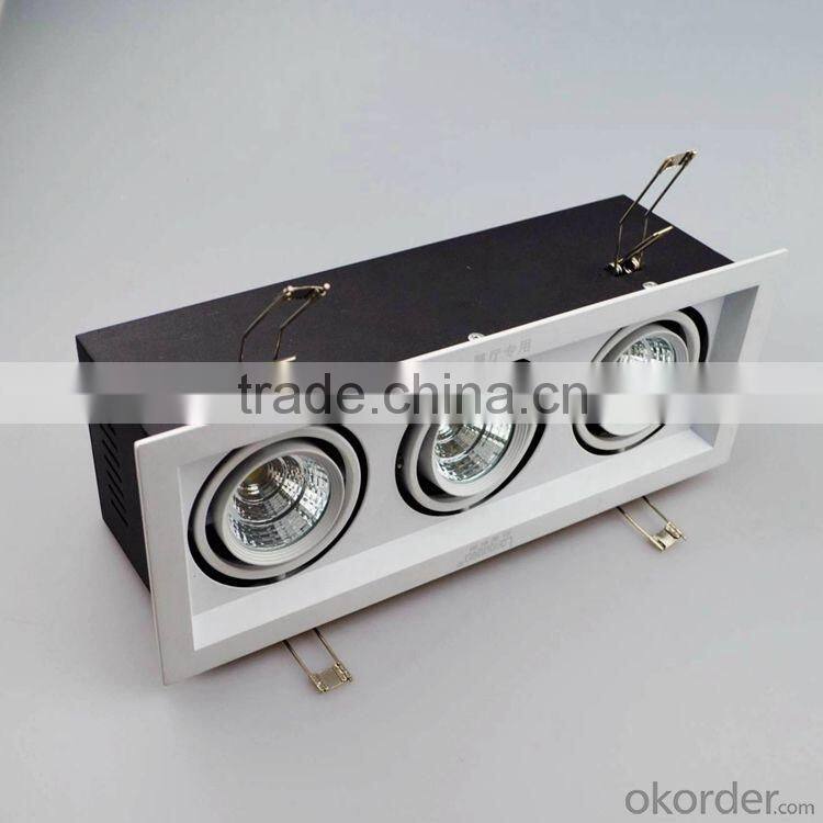 Led grille light dimmable 3pcs 30w cob led spotlight High power COB,high CRI (Ra >80),excellent lighting performance