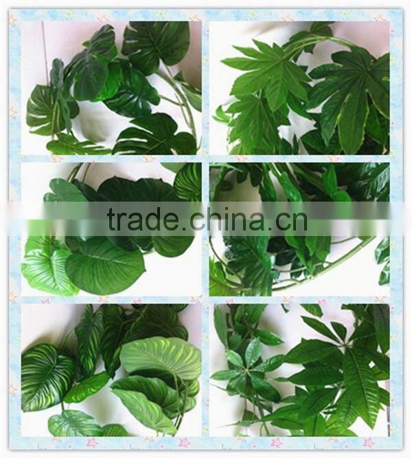 China Natural decorative artificial hanging plam tree leaves with happy price