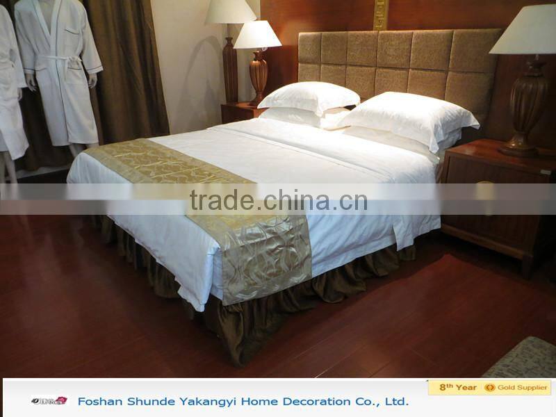 different colour bed skirt and bed runners for hotel