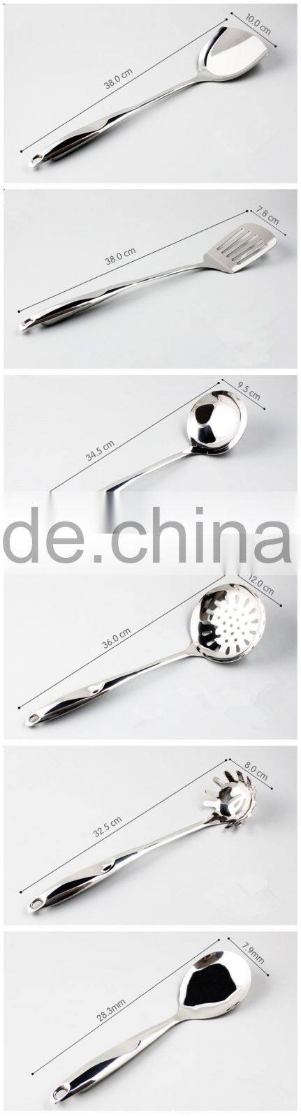 Mirror Finish Stainless Steel Kitchen Utensil 304 Serving Cooking Utensil Set