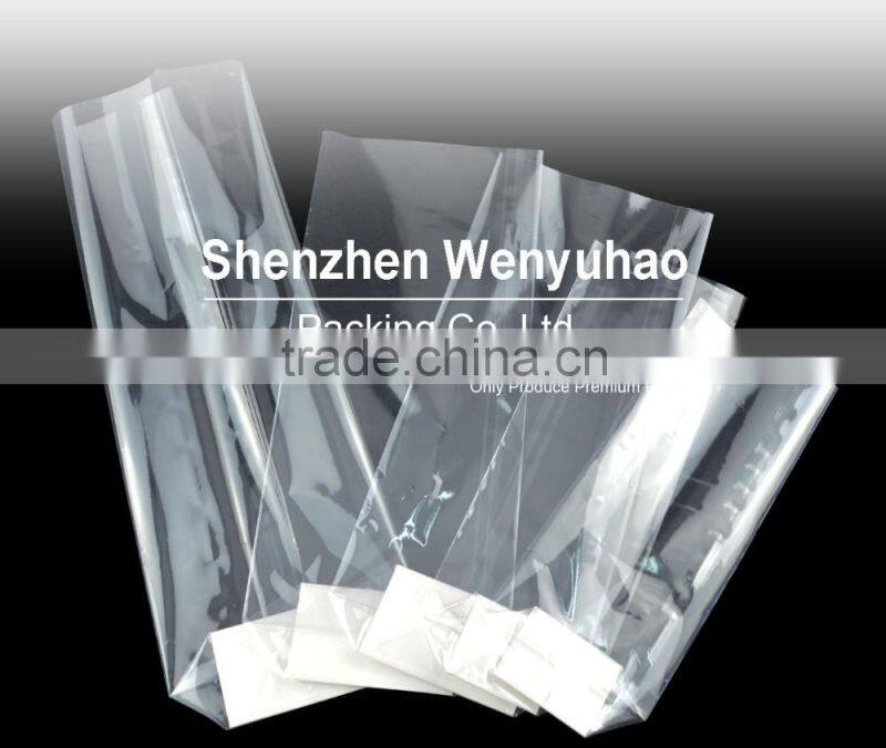 square bottom self adhesive seal opp bags with paper card