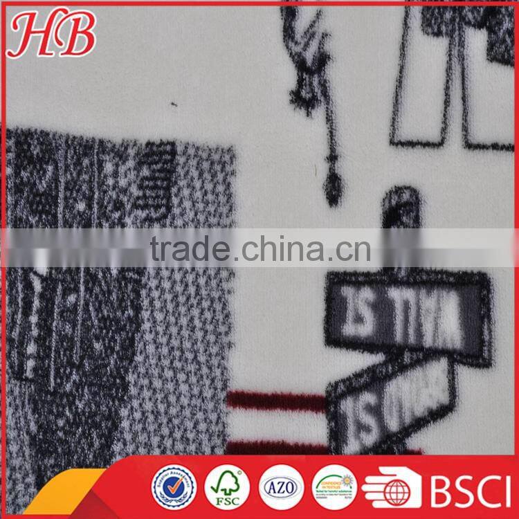 English Letters Pattern micromink printed super cosy flannel fleece blanket