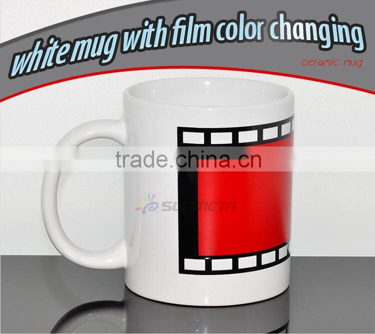 Sunmeta 11OZ sublimation white mug with film color changing At Low Price Wholesale From Sunmeta