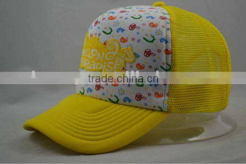 Mesh cap with patch printing