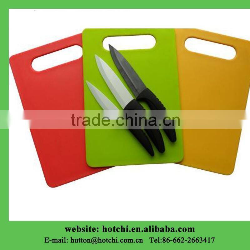 plastic cutting board set with ceramic knife