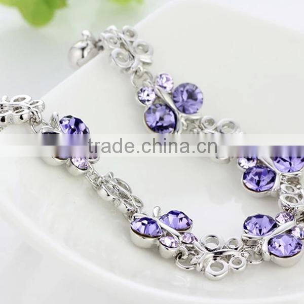 fashion thin chain 925 silver zircon bracelets pure silver bracelet