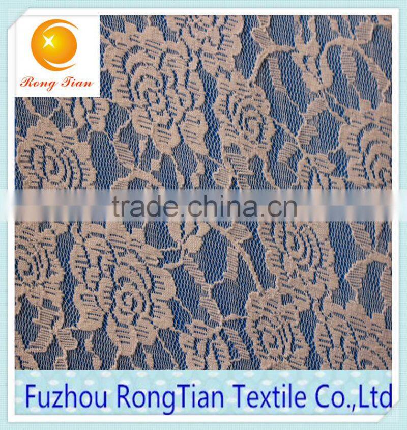 Fashion elastic small rose lace fabric for girls dress