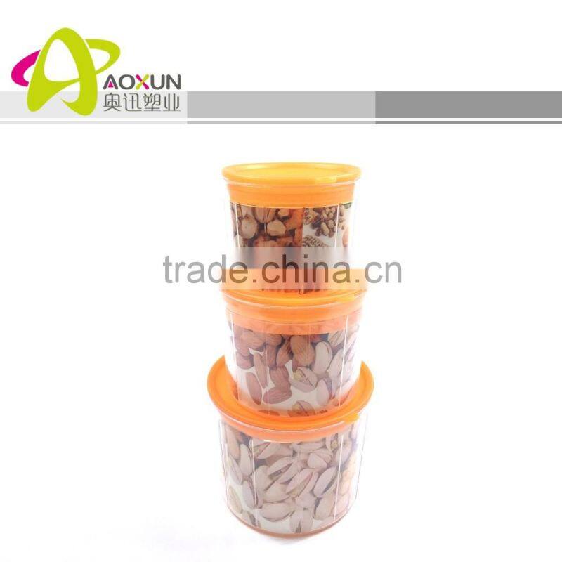 PP Transparent Dry Food Storage Container, Plastic Storage Box with Colorful Lid