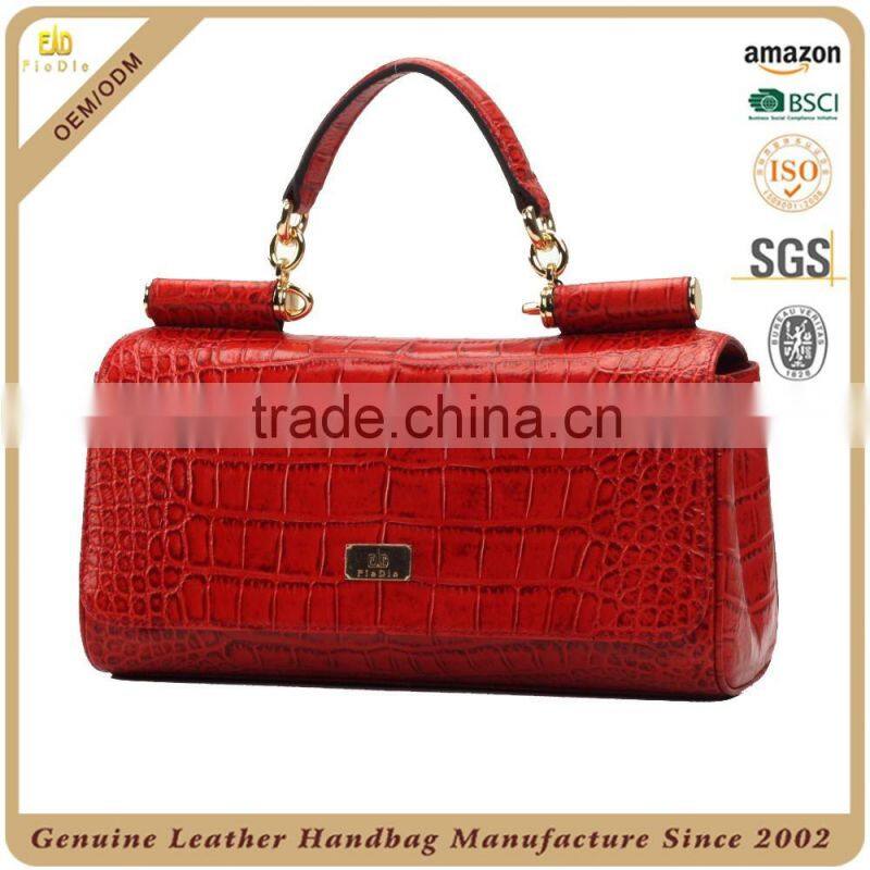 S312A-A2370 2016 Hand bags Crocodile leather crossbody bag Red purse alibaba china