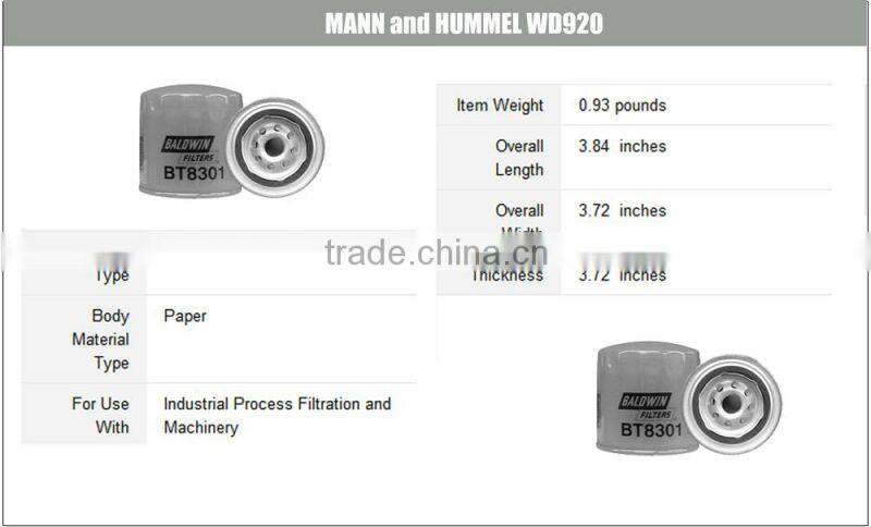 Sinft Replacement MANN and HUMMEL WD920