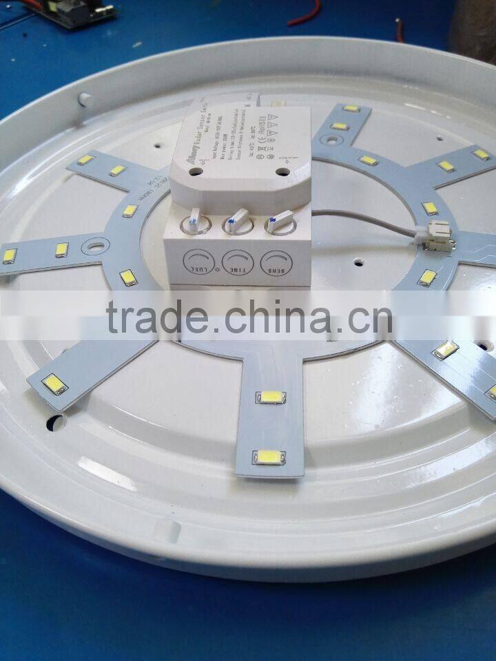 Sensor Distance,Sensitivity,Time dalay adjustable 12W microwave LED Sensor Lamp