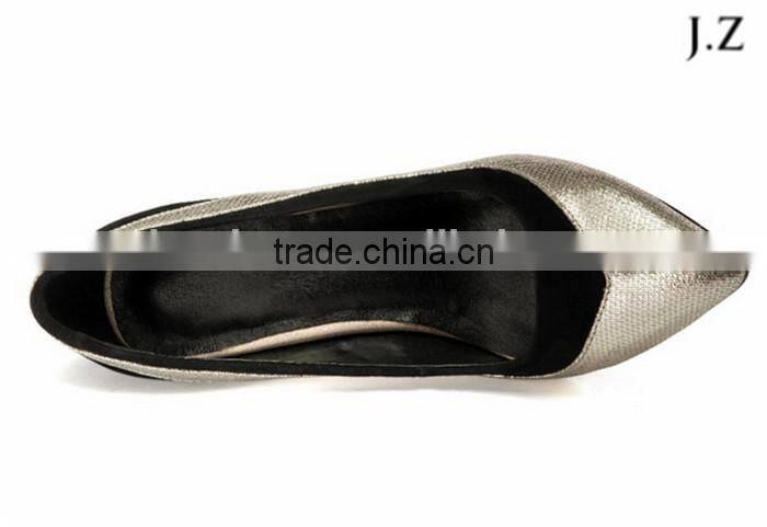 O77 custom made pump shoes black and sliver upper dress shoes for women new collection