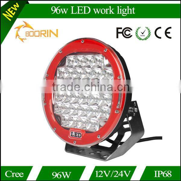 Truck tailer car Jeep 4x4 auto parts LED headlight type lighting,96W led driving light round,super brightness 96W LED work light
