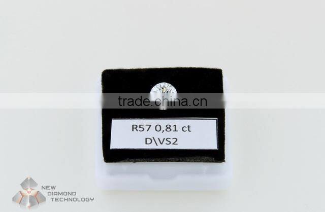 Colorless lab-grown single-crystal rough diamond