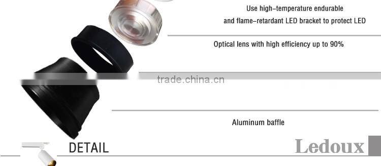 High lumen clothing store led track light housing 40w with HEP driver