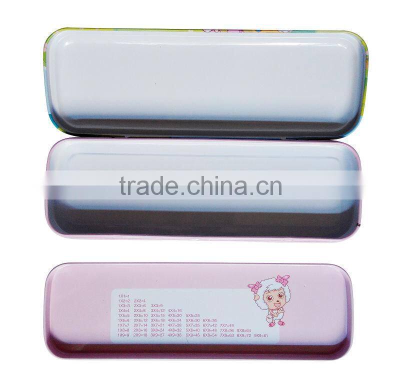 funny Tin plate promotion stationery gift cheap high quality boy girl pencil case